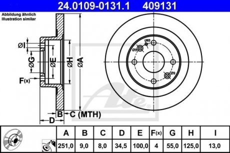 Тормозной диск ATE 24.0109-0131.1 (фото 1)
