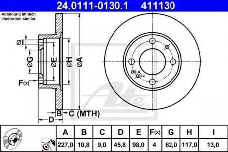 Тормозной диск ATE 24.0111-0130.1 (фото 1)