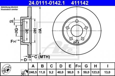Тормозной диск ATE 24.0111-0142.1 (фото 1)
