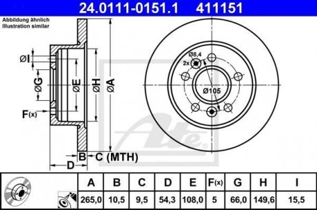 Тормозной диск ATE 24.0111-0151.1 (фото 1)