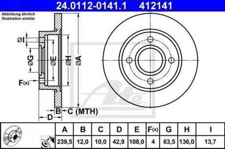 Тормозной диск ATE 24.0112-0141.1 (фото 1)