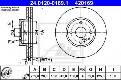 Тормозной диск ATE 24.0120-0169.1 (фото 1)
