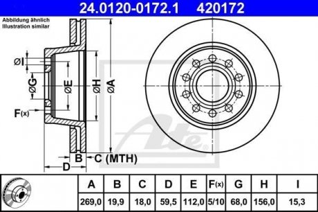 Гальмівний диск ATE 24.0120-0172.1 (фото 1)