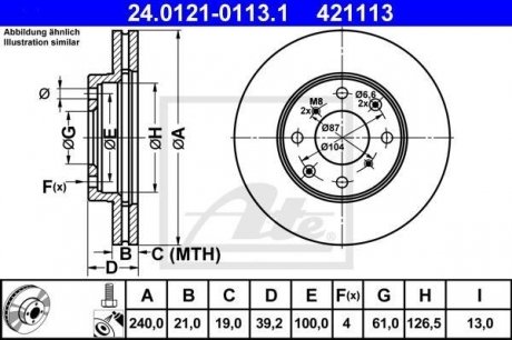 Тормозной диск ATE 24.0121-0113.1 (фото 1)