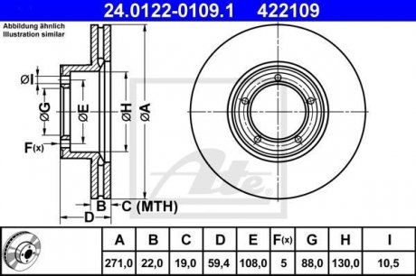 Тормозной диск ATE 24.0122-0109.1 (фото 1)