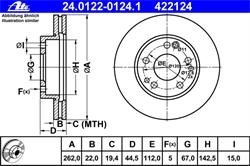 Гальмівний диск ATE 24.0122-0124.1