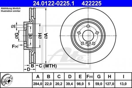 Гальмівний диск ATE 24.0122-0225.1 (фото 1)