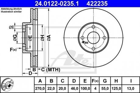 Тормозной диск ATE 24.0122-0235.1 (фото 1)