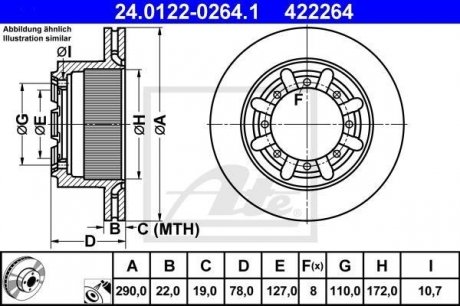 Тормозной диск ATE 24.0122-0264.1 (фото 1)