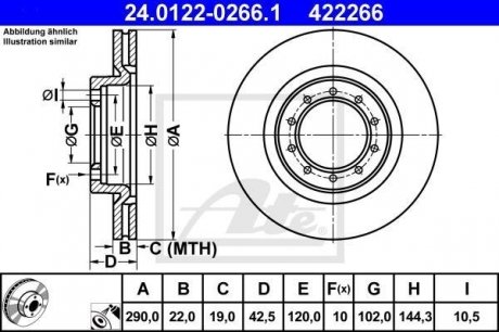 Тормозной диск ATE 24.0122-0266.1 (фото 1)