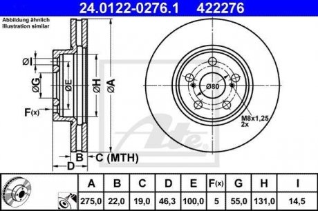 Тормозной диск ATE 24.0122-0276.1 (фото 1)