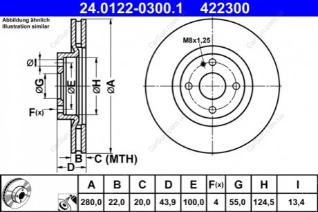 Гальмівний диск ATE 24.0122-0300.1 (фото 1)