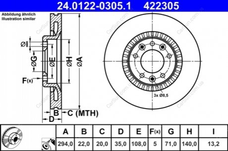 Гальмівний диск ATE 24.0122-0305.1