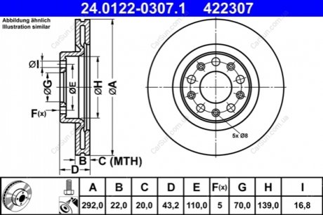 Гальмівний диск ATE 24.0122-0307.1