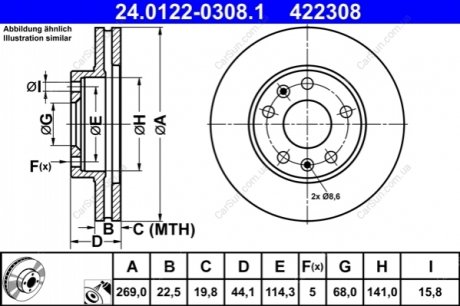 Гальмівний диск ATE 24.0122-0308.1 (фото 1)