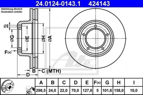 Тормозной диск ATE 24.0124-0143.1 (фото 1)