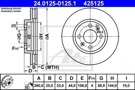 Гальмівний диск ATE 24.0125-0125.1 (фото 1)