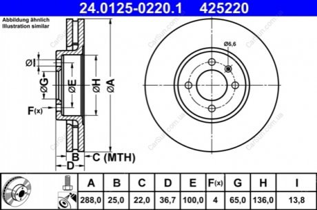 Гальмівний диск ATE 24.0125-0220.1 (фото 1)