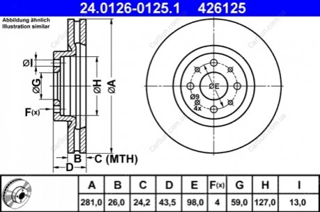 Гальмівний диск ATE 24.0126-0125.1 (фото 1)
