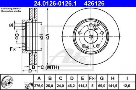 Тормозной диск ATE 24.0126-0126.1 (фото 1)