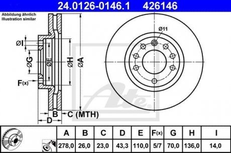Тормозной диск ATE 24.0126-0146.1 (фото 1)