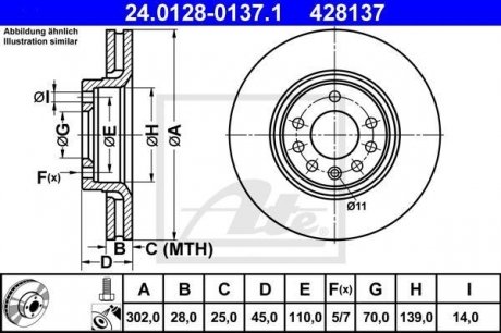 Тормозной диск ATE 24.0128-0137.1 (фото 1)