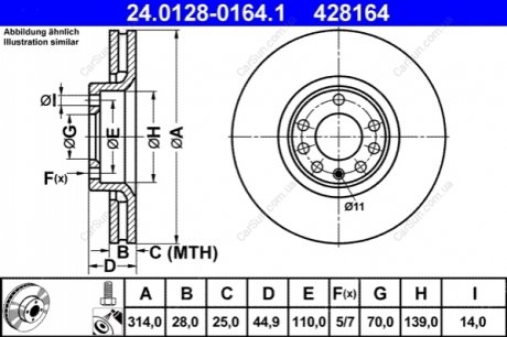 Тормозной диск ATE 24.0128-0164.1 (фото 1)