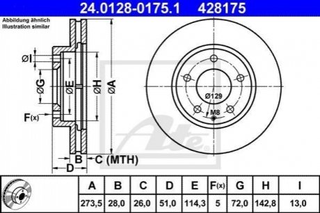 Тормозной диск ATE 24.0128-0175.1 (фото 1)