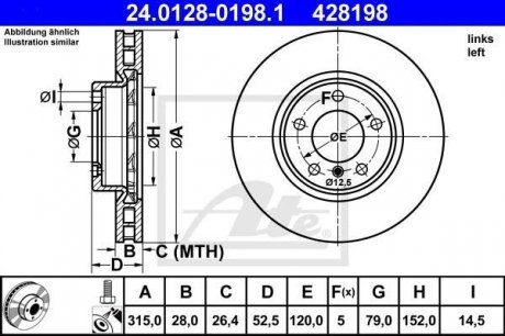 Тормозной диск ATE 24.0128-0198.1 (фото 1)