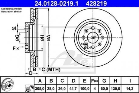 Тормозной диск ATE 24.0128-0219.1