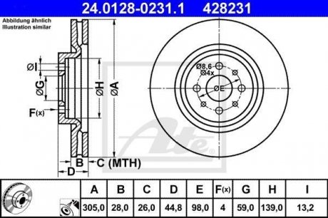 Гальмівний диск ATE 24.0128-0231.1 (фото 1)