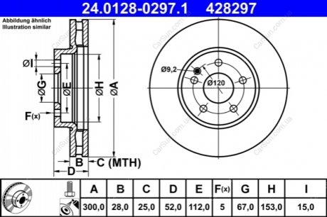 Гальмівний диск ATE 24.0128-0297.1