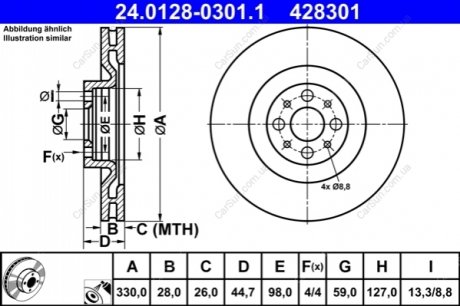 Гальмівний диск ATE 24.0128-0301.1 (фото 1)