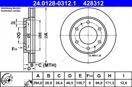 Гальмівний диск ATE 24.0128-0312.1