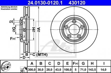 Гальмівний диск ATE 24.0130-0120.1 (фото 1)