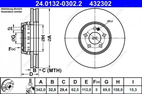 Гальмівний диск ATE 24.0132-0302.2 (фото 1)