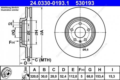 Тормозной диск ATE 24.0330-0193.1 (фото 1)