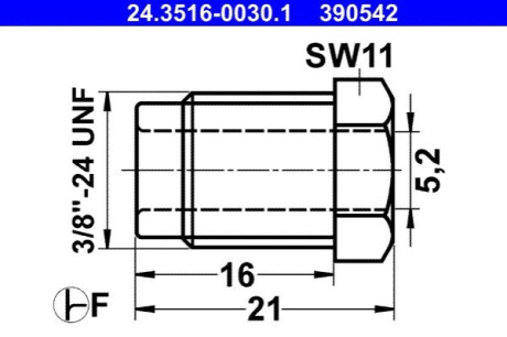 KOРиCР°WKA PRZEWODU HAM. 3/8X24 ATE 24.3516-0030.1