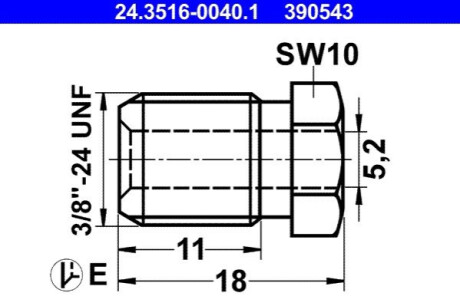 KOРиCР°WKA PRZEWODU HAM. 3/8X24 ATE 24.3516-0040.1