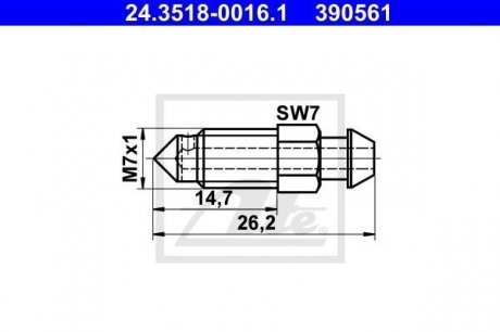 Болт воздушного клапана / вентиль ATE 24.3518-0016.1 (фото 1)