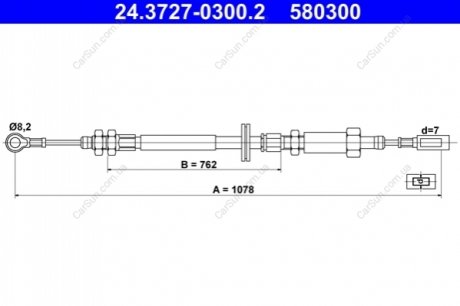 Трос, стояночная тормозная система ATE 24.3727-0300.2