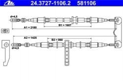 Трос ручного гальма ATE 24.3727-1106.2