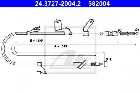 Трос, стояночная тормозная система ATE 24.3727-2004.2 (фото 1)
