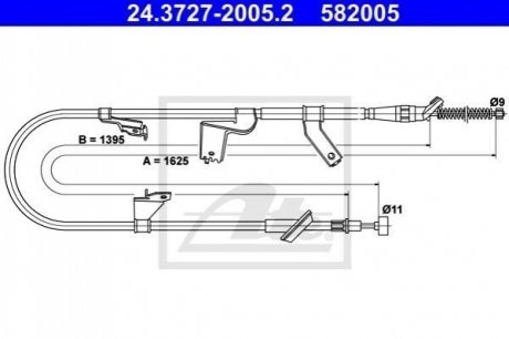 Трос, стояночная тормозная система ATE 24372720052 (фото 1)