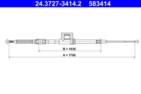 ГАЛЬМІВНИЙ ТРОС. RUCZ. SKODA T. OCTAVIA 1.0-2.0 13-20 LE/PR ATE 24.3727-3414.2