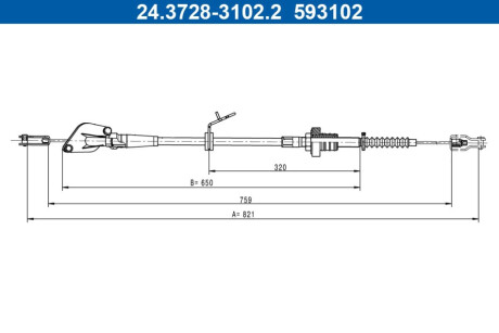 ТРОС БРУСЬ HYUNDAI I10 1.1 08-13 ATE 24.3728-3102.2