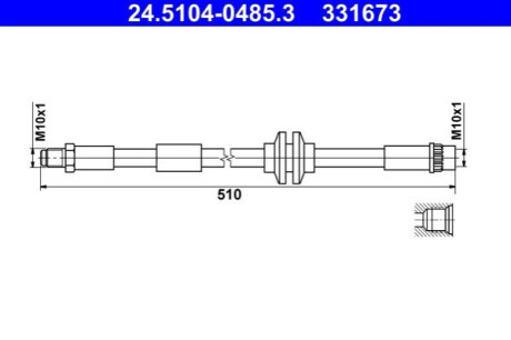 PRZEWOD HAM.PRZOD L/P ATE 24.5104-0485.3