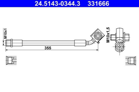 PRZEWOD HAM.PRZOD LEWY ATE 24.5143-0344.3