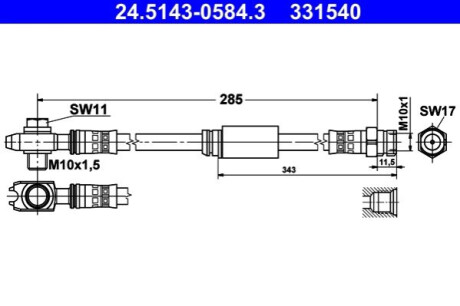 PRZEWР°D HAM. ELAST. VW P. BEETLE/GOLF/JETTA 11- LE/PR ATE 24.5143-0584.3