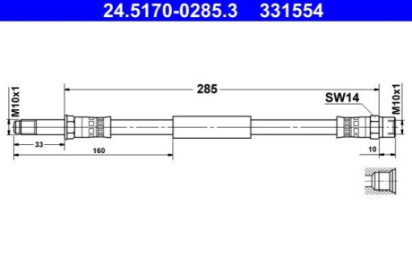 PRZEWOD HAM.TYL L/P ATE 24.5170-0285.3